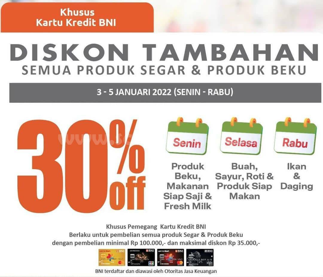 Promo LOTTEMART BNI Diskon 30% Semua produk Fresh