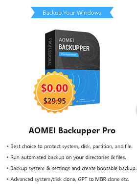 AOMEI Backupper Pro - Licence gratuite