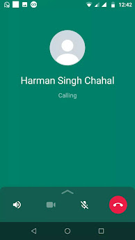 Screen showing blocked person calling someone