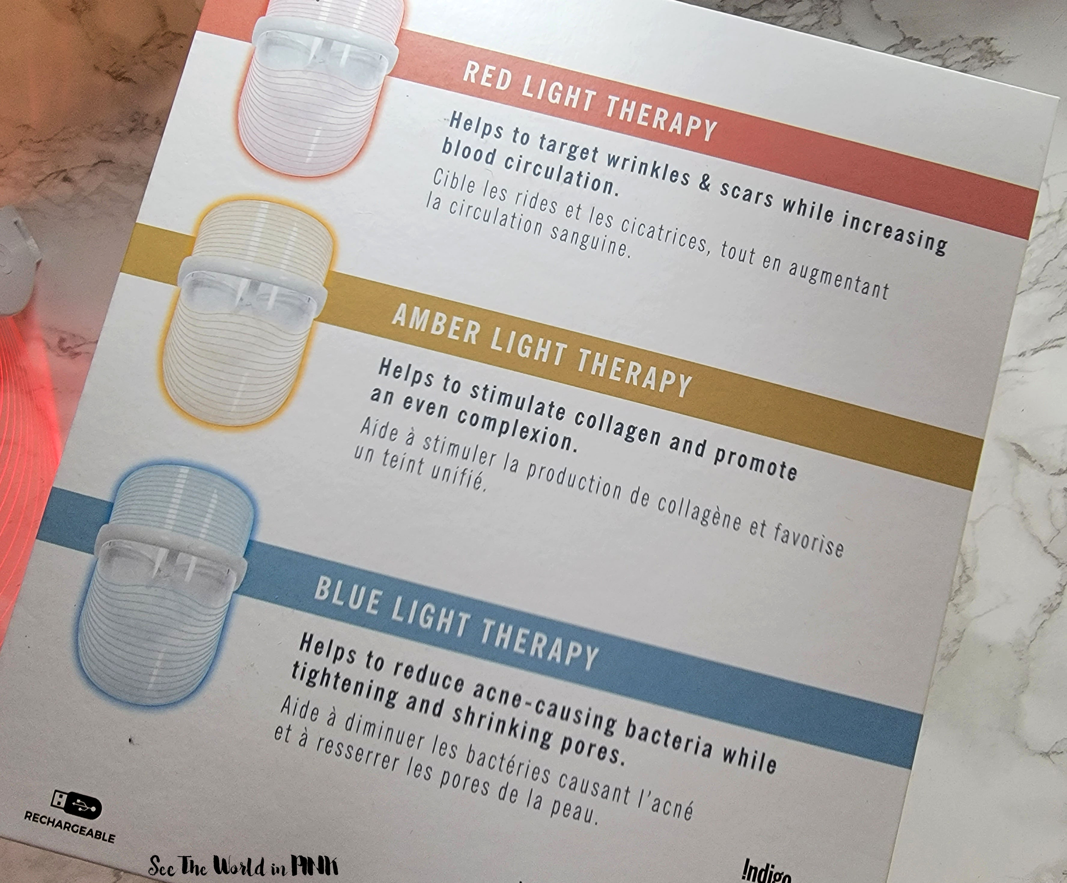 Mask Wednesday - Auria LED Light Therapy Mask ~ 3 Light Settings, and Before & After 8 Weeks of Use