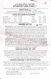 Aliansa Chicken Feed Label