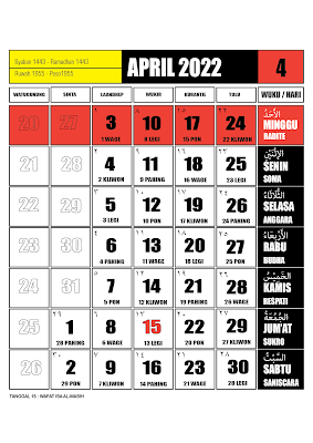 kalender april 2022 psd - kanalmu