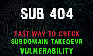 sub 404 on Kali Linux to check subdomain takeover vulnerability