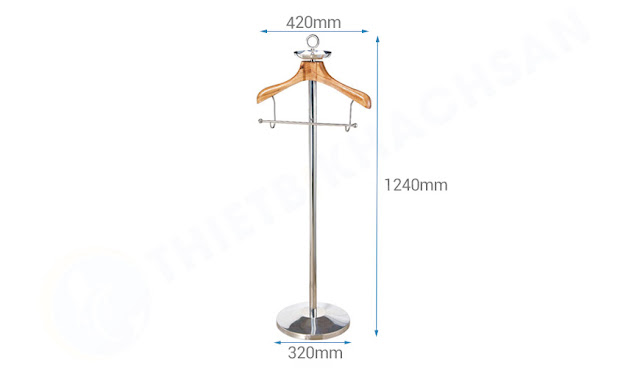 Giá treo áo vest gỗ inox trắng CV7152