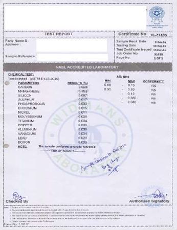 mill test certificate for steel pdf