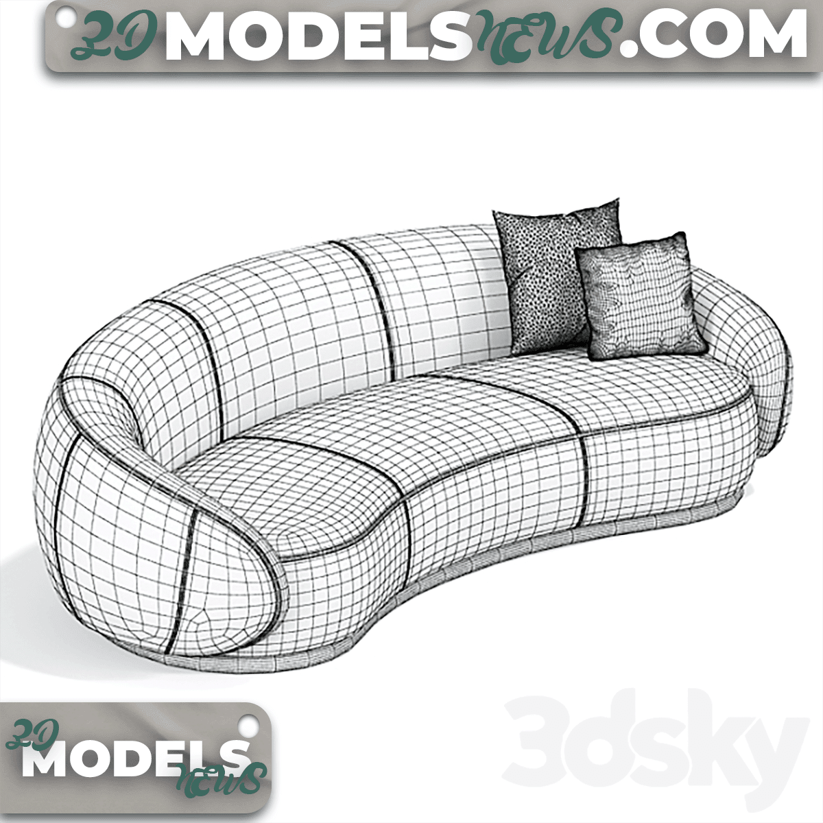 Ghidini long curved sofa model 3