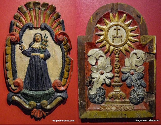 Peças sacras no Museu da Plaza Mayor de Panamá Viejo