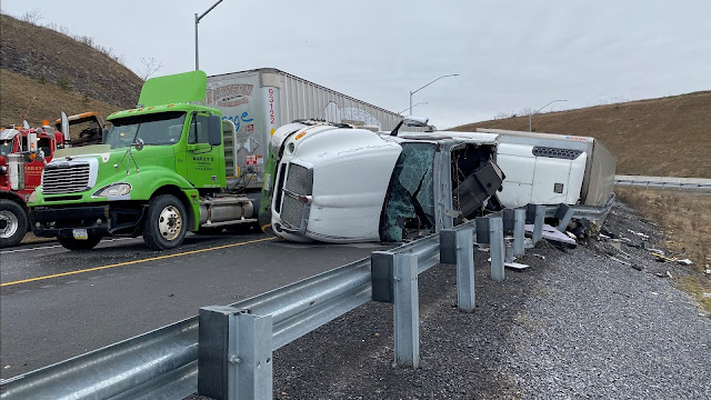 Truck accident scene