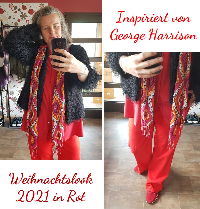 Weihnachts-Look in Rot inspiriert von George Harrison