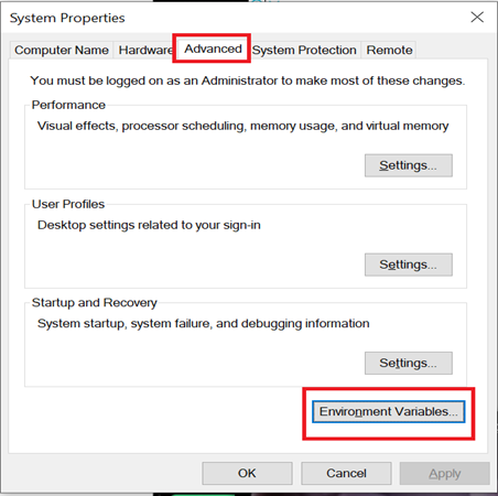 windows system variable setup