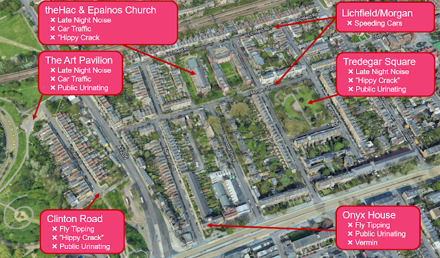 Map of MEOTRA area highlighting areas experiencing ASB