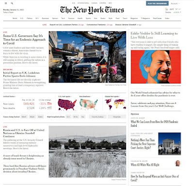 Front Page of the New York Times