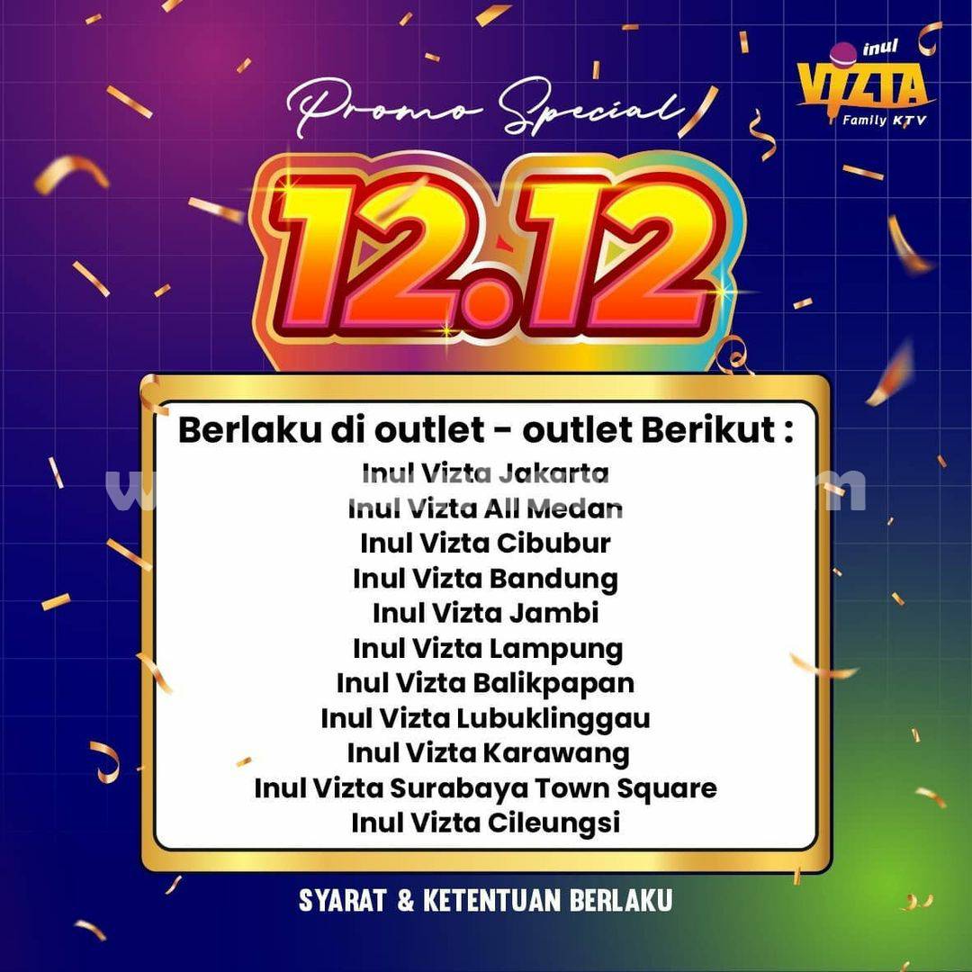 Promo INUL VIZTA Special 12.12 - Karaoke Hanya Rp. 12Ribu per jam