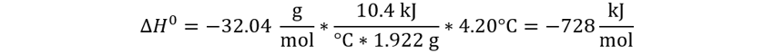 Determine la entalpía estándar de la combustión de 1.922 g de metanol en un calorímetro de bomba, Determinar la entalpía estándar de la combustión de 1.922 g de metanol en un calorímetro de bomba, Calcule la entalpía estándar de la combustión de 1.922 g de metanol en un calorímetro de bomba, Calcular la entalpía estándar de la combustión de 1.922 g de metanol en un calorímetro de bomba, Halle la entalpía estándar de la combustión de 1.922 g de metanol en un calorímetro de bomba, Hallar la entalpía estándar de la combustión de 1.922 g de metanol en un calorímetro de bomba,