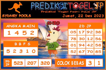 Prediksi Togel Sidney JP Jumat 22 Desember 2023