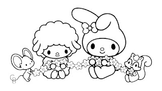 cute animals and flowers for spring drawing