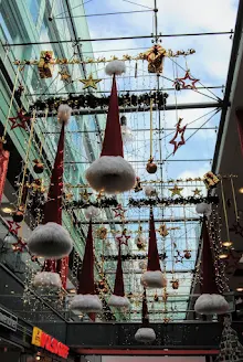 Christmas decorations in Romerpassage in Mainz