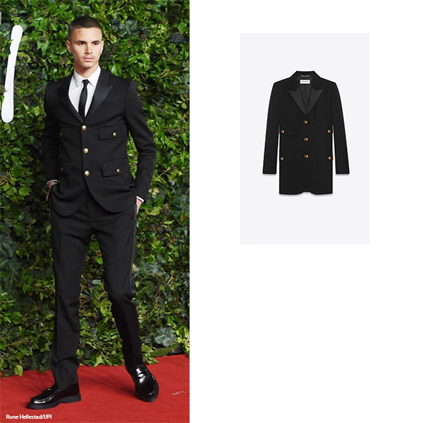 Romeo Beckham wearing Tuxedo Jacket on The Fashion Awards in London on November 29, 2021