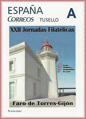 sello, faro, filatelia, Campa de Torres, Gijón