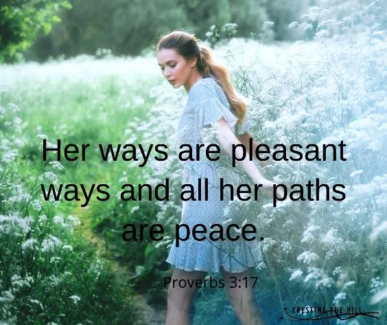 Her ways are pleasant ways and all her paths are peace. Proverbs 3:17