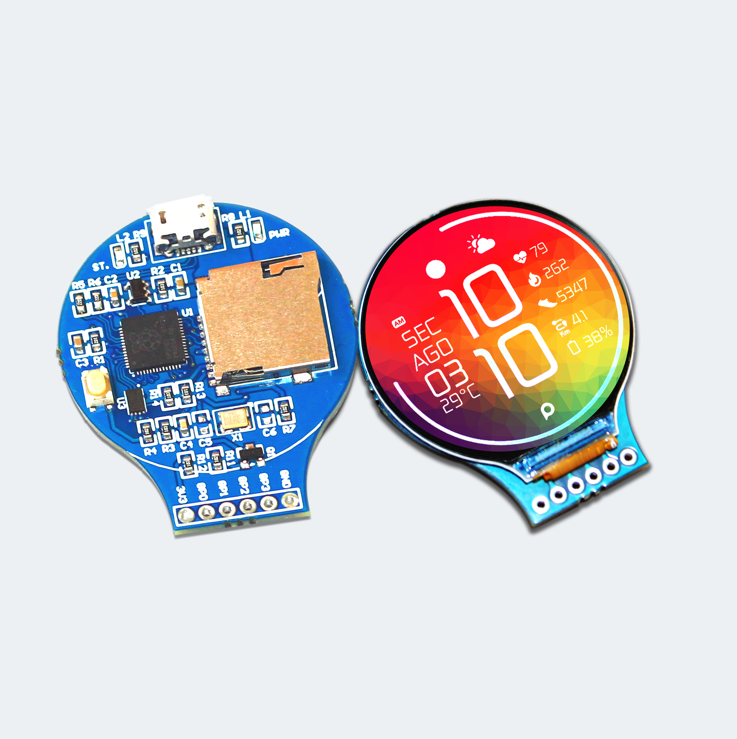 Roundy Small Round LCD Display with Raspberry Pi RP2040 MCU or ESP-12E WiFi Module #RaspberryPi @Raspberry_Pi