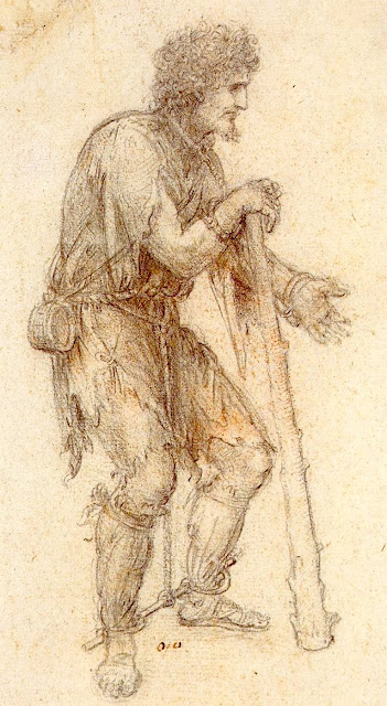 Leonard de Vinci (1452-1519), Le prisonnier Dessin