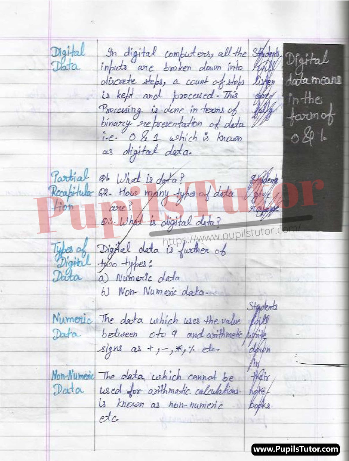 BED, DELED, BTC, BSTC, M.ED, DED And NIOS Teaching Of Computer Innovative Digital Lesson Plan Format On Types Of Data In Computer Topic For Class 4th 5th 6th 7th 8th 9th, 10th, 11th, 12th  – [Page And Photo 4] – pupilstutor.com
