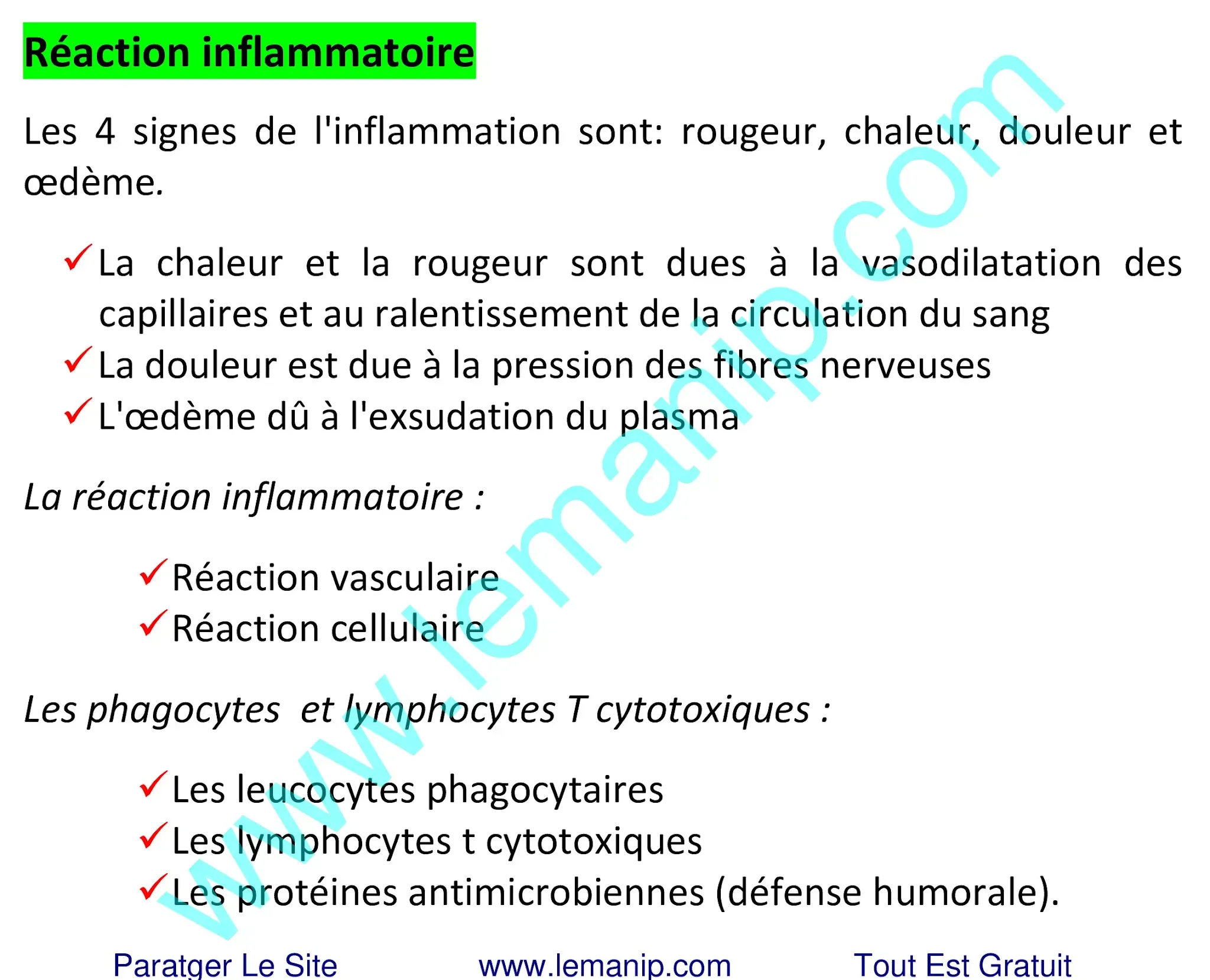 Réaction inflammatoire