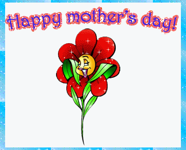 happy mother's day - a smiling red flower