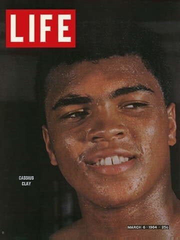 Cassius Clay (Muhammad Ali) portrait on cover of Life Magazine