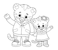 Daniel and Margaret Tiger coloring page