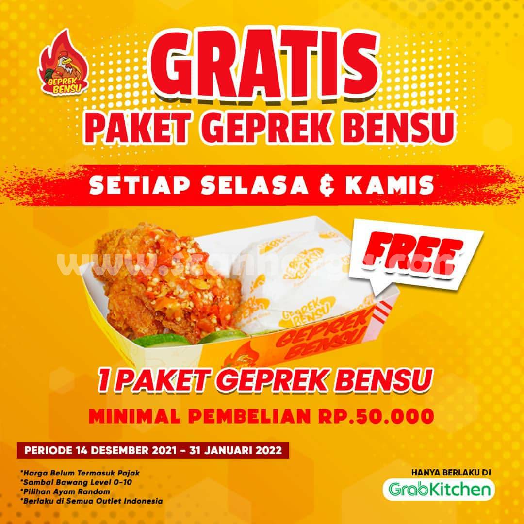 Geprek Bensu Promo Gratis Paket Geprek Bensu Tiap Selasa & Kamis