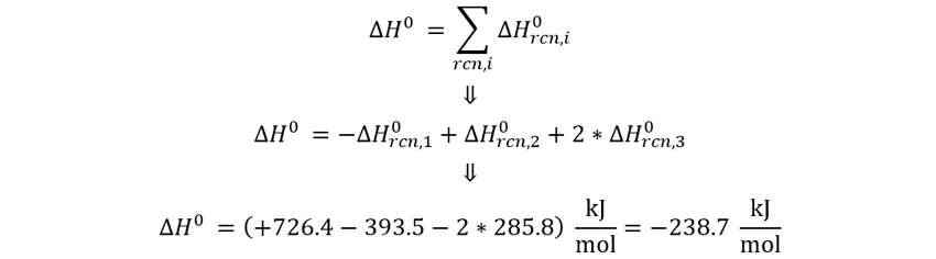 CH3OH(l) + 3/2O2(g)  → CO2(g) + 2H2O(l) ∆H°rxn = -726.4 kJ/mol, C(grafito) + O2(g) → CO2(g) ∆H°rxn = -393.5 kJ/mol, H2(g) + 1/2O2(g) → H2O(l) ∆H°rxn = -285.8 kJ/mol, calcule la entalpía de formación del metanol (CH3OH) a partir de sus elementos, C(grafito ) + 2H2(g) + ½O2(g) → CH3OH(l)