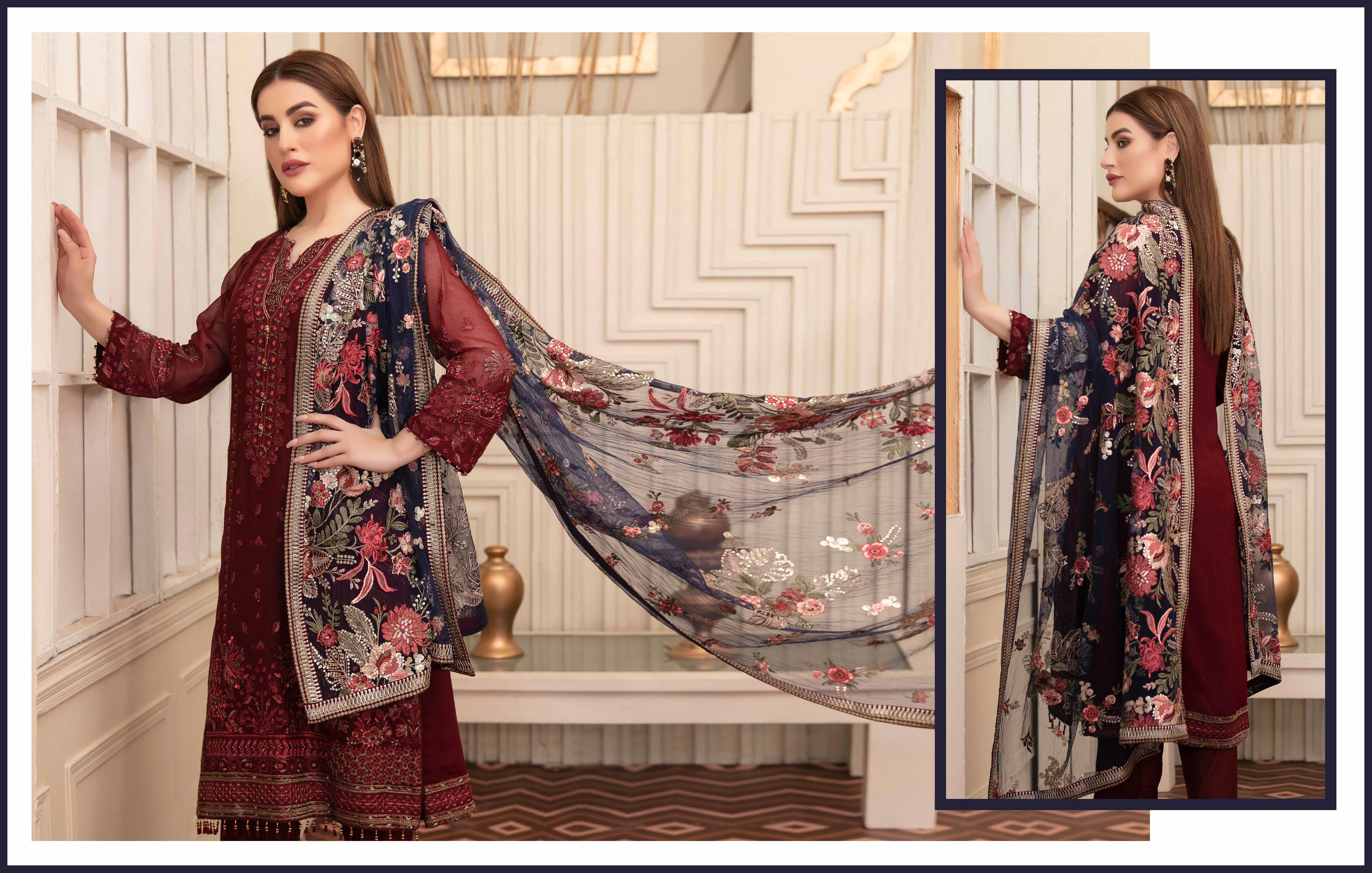 SAFEERA SEMI-STITCHED LUXURY CHIFFON COLLECTION