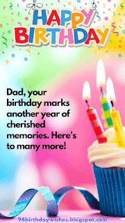 "Dad, your birthday marks another year of cherished memories. Here's to many more!"