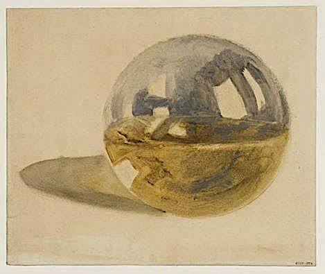 J. M.W. Turner (1775-1851) Lecture Diagram, Reflections and Refractions in a Transparent Globe Half-Filled with Water, 1810. Watercolour Private collection