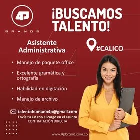 📂 Empleo en Cali HOY como Asistente Adsministrativa 💼 |▷ #Cali #SiHayEmpleo #Empleo