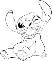 Stitch laughing coloring sheet