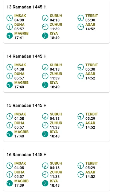 Jadwal Imsakiyah Ramadan 1445 H/2024 M Kabupaten Sidoarjo Provinsi Jawa Timur