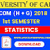 CU B.COM First Semester Statistics 2018 Question Paper With Answer | B.COM Statistics 1st Semester 2018 Calcutta University Question Paper With Answer