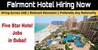 Fairmont The Palm Multiple Staff Jobs Recruitment For Dubai, UAE Location