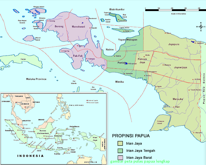 gambar peta pulau papua lengkap