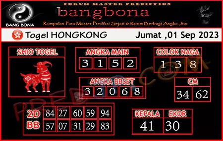 Prediksi HK Bang Bona Jumat 01 September 2023