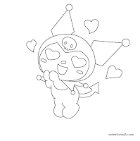 Kuromi  coloring page- hearts