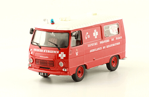 collection véhicules légers sapeurs-pompiers, peugeot j7 ar 1:43