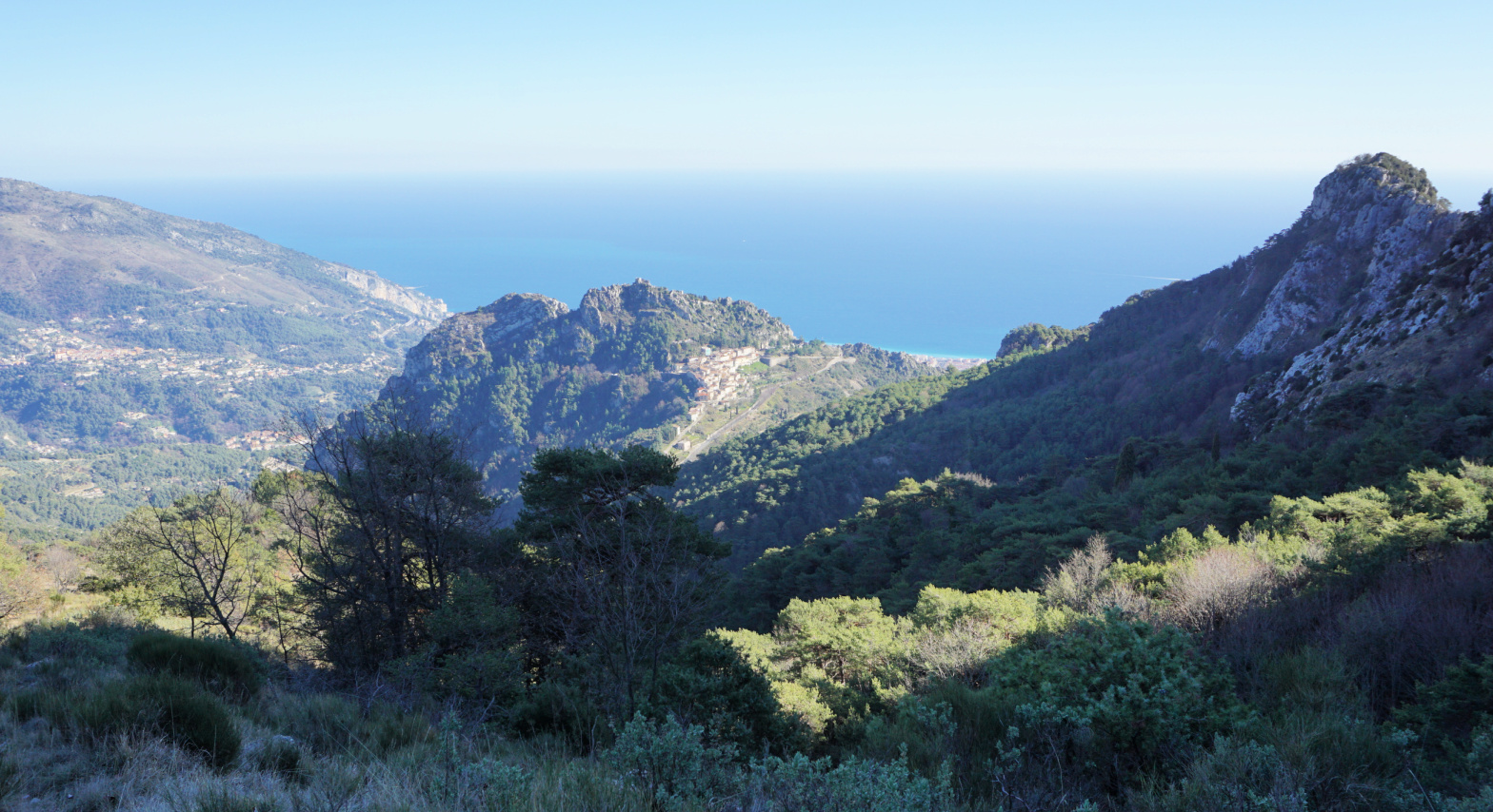 Ste-Agnès viewed from Pas de la Piastre