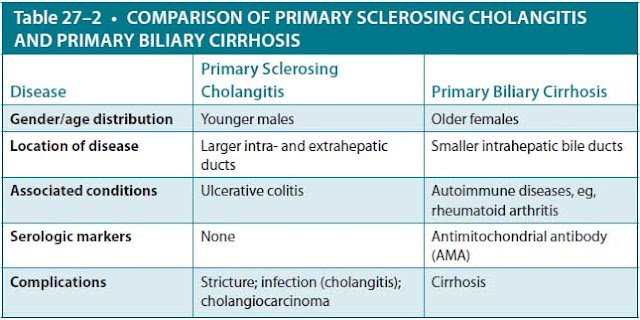 primary sclerosing cholangitis and primary biliary cirrhosis