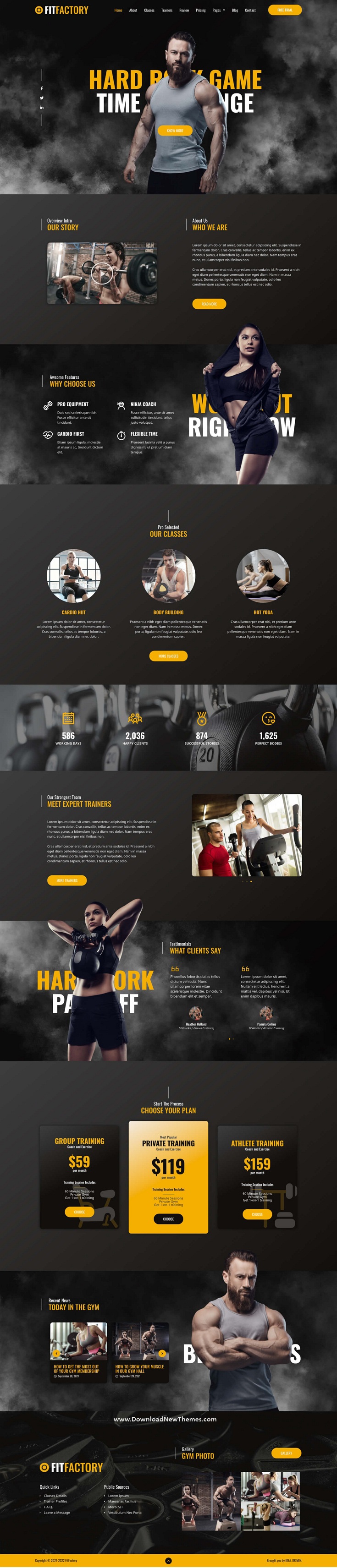 Fit Factory - Fitness Gym Elementor Template Kit Review