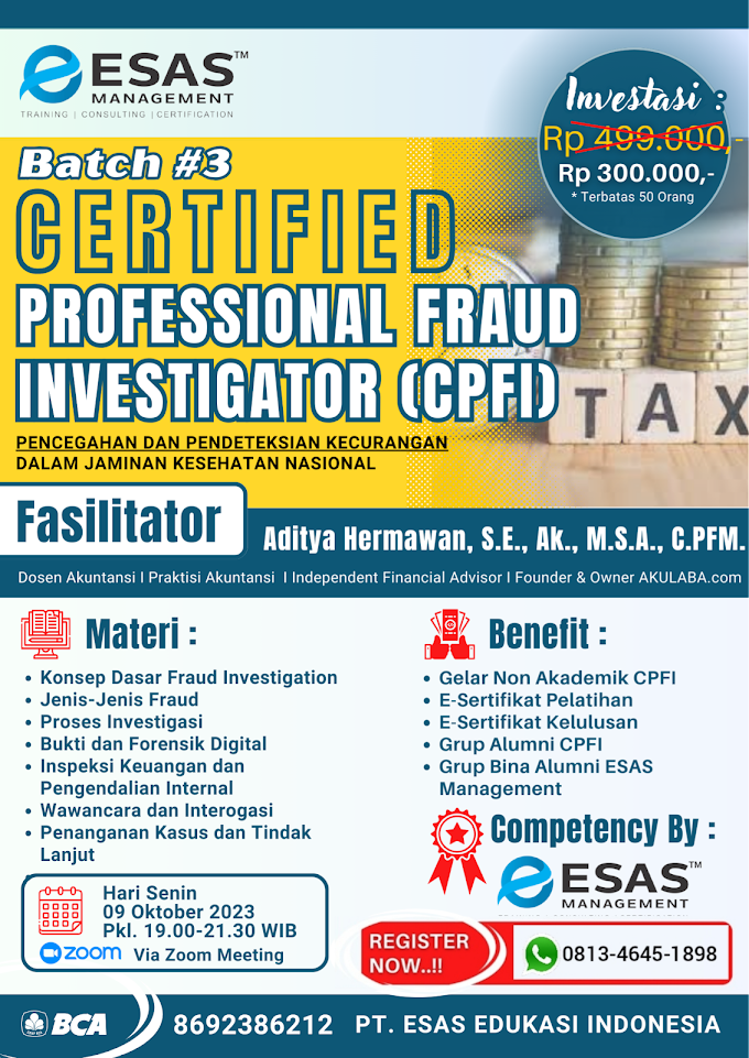 WA.0813-4645-1898 | Certified Professional Fraud Investigator (CPFI) 9 Oktober 2023