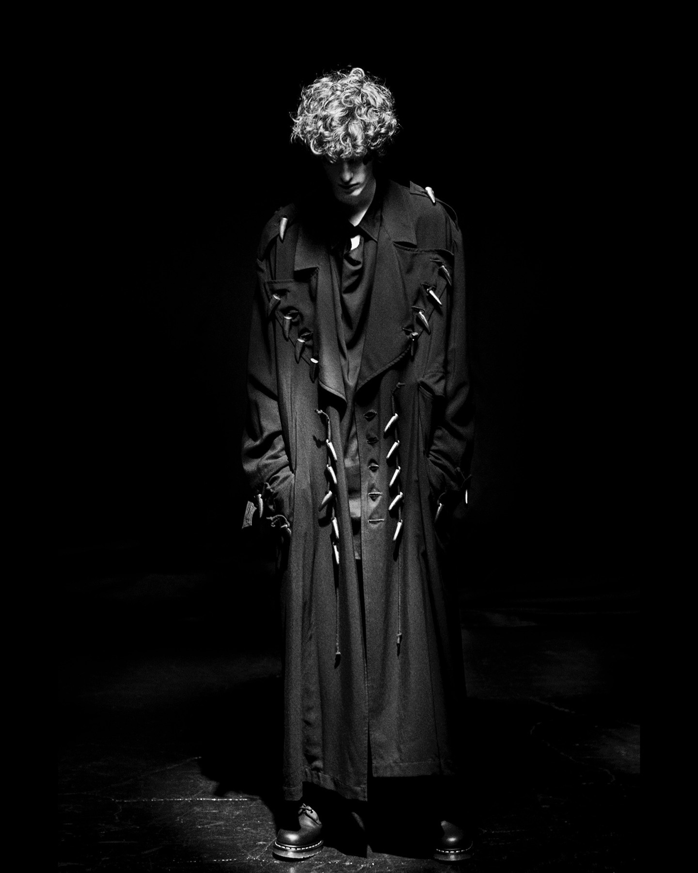 YOHJI YAMAMOTO POUR HOMME TOGGLE BUTTON TRENCH COAT